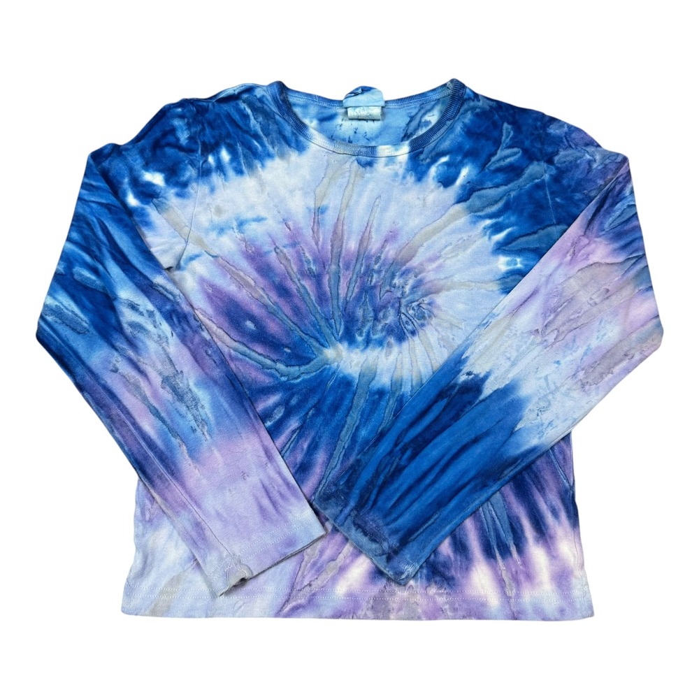 Vintage 2000s Ragdoll Multicolor Tye Dye Long Sleeve Shirt Youth Medium FLAW